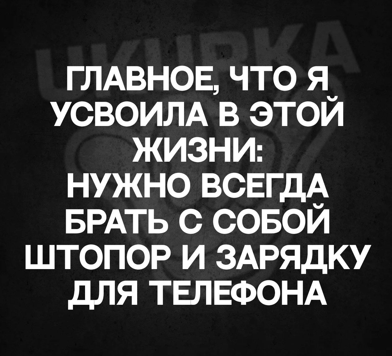 ГЛАВНОЕ ЧТО Я УСВОИЛА В ЭТОИ ЖИЗНИ НУЖНО ВСЕГДА БРАТЬ С СОБОЙ ШТОПОР И ЗАРЯДКУ ДЛЯ ТЕЛЕФОНА