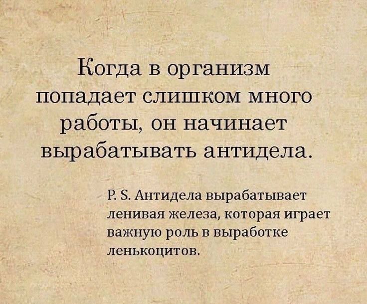 Когда в организм попадает слишком много работы он начинает вырабатывать антидела Р5 Антидела вырабатывает ленивая железа которая играет важную роль в выработке ленькоцитов