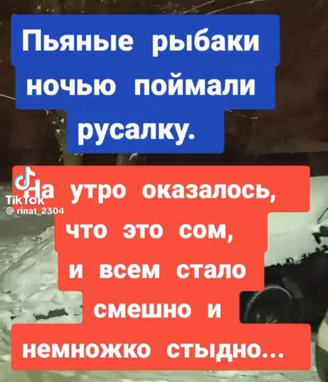 Пьяные рыбаки ночью поймали русалку Фа утро оказалось я что это сом и всем стало смешно и немножко стыдно