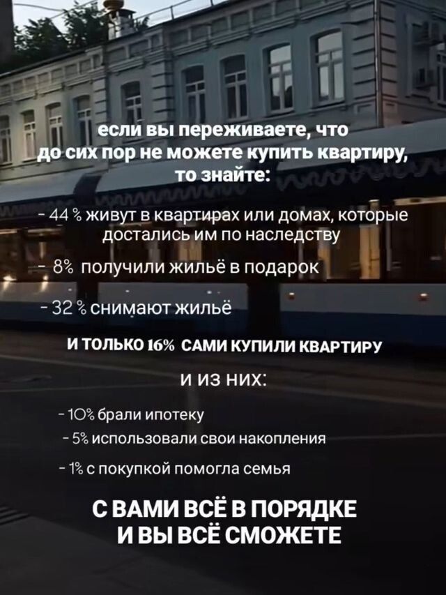 порне можете купить квартиру то знайте т 44 живут в квартирах или домах которые э дОСТаПИСЬііМ по наследству іб получили жильё в подарок 3е снимают жильё ИТОЛЬКО 16 САМИ КУПИЛИ КВАРТИРУ ииз них 1Обрали ипотеку 5использовали свои накопления спокупкой помогла семья СВАМИ ВСЁ В ПОРЯДКЕ ИВЫВСЁСМОЖЕТЕ