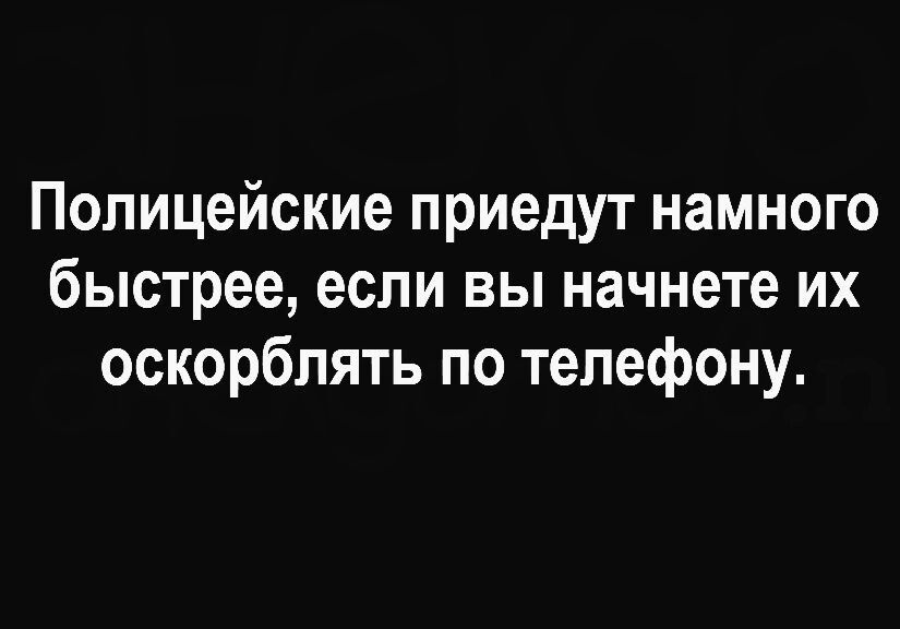 Полицейские приедут намного быстрее если вы начнете их оскорблять по телефону