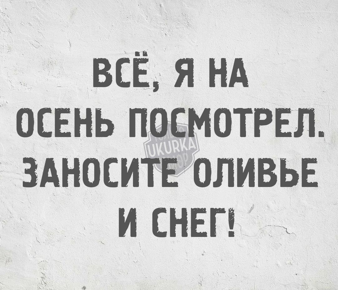 ВСЁ Я НА ОСЕНЬ ПОСМОТРЕЛ ЗАНОСИТЕ ОЛИВЬЕ И СНЕГ