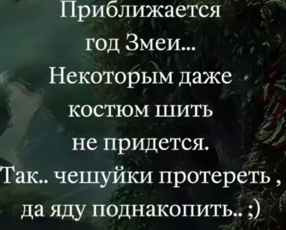 Приближается год Змеи Некоторым даже костюм шить не придется Так чешуйки протереть да яду поднакопит ь