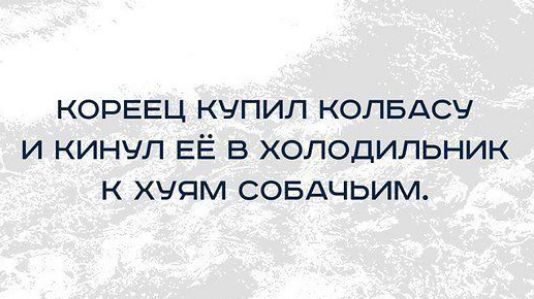 КОРЕЕЦ КУПИЛ КОЛБАСУ и кинУл ЕЁ в ХОЛОдИЛЬНИК К ХУЯМ СОБАЧЬИМ