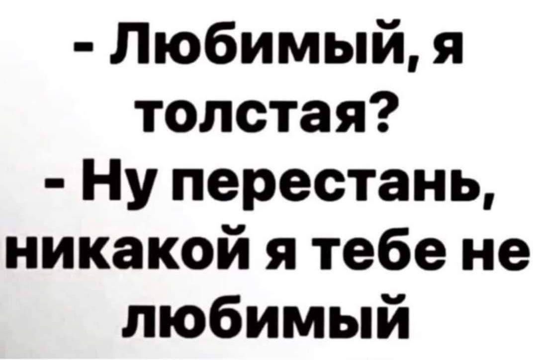 Любимый я толстая Ну перестань никакой я тебе не любимый