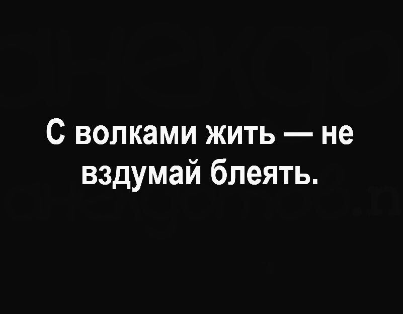 С волками жить не вздумай блеять