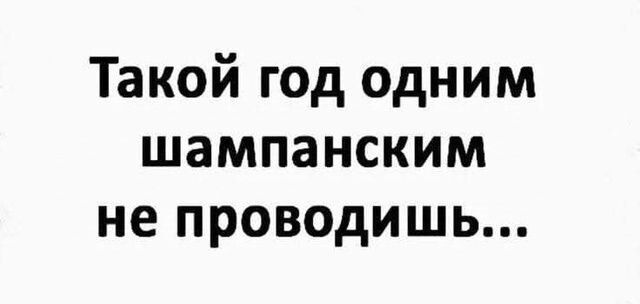 Такой год одним шампанским не проводишь