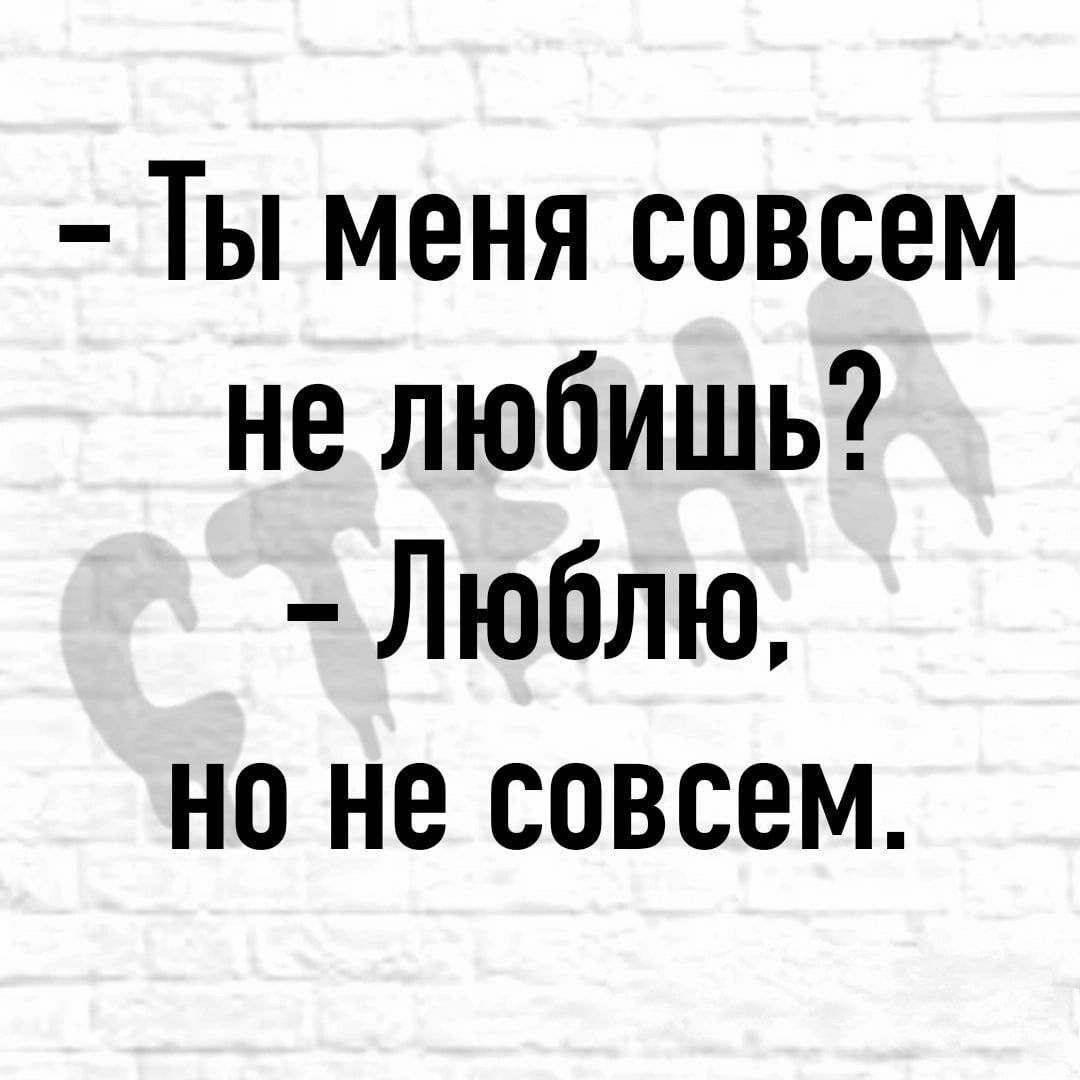 Ты меня совсем не любишь Люблю но не совсем