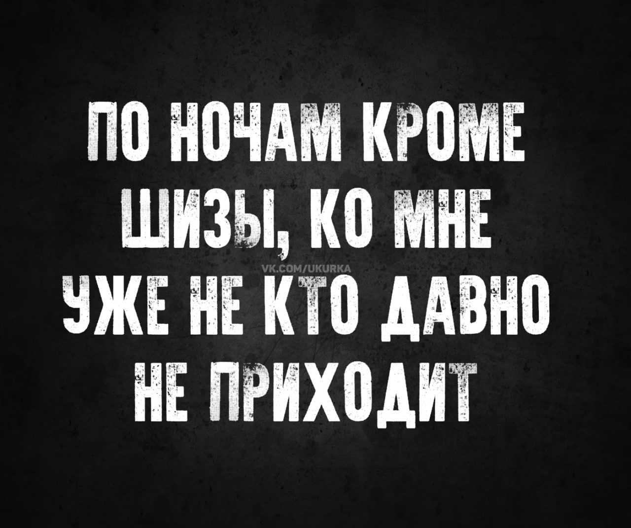 ПО НОЧАМ КРОМЕ ШИЗЫ КО МНЕ УЖЕ НЕ КТО ДАВНО НЕ ПРИХОДИТ