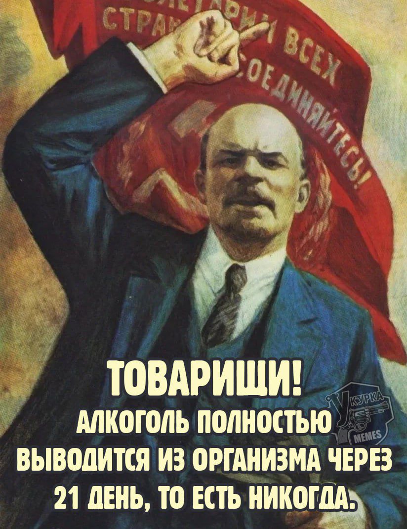 ТОВАРИЩИ! АЛКОГОЛЬ ПОЛНОСТЬЮ ВЫВОДИТСЯ ИЗ ОРГАНИЗМА ЧЕРЕЗ 21 ДЕНЬ, ТО ЕСТЬ НИКОГДА.