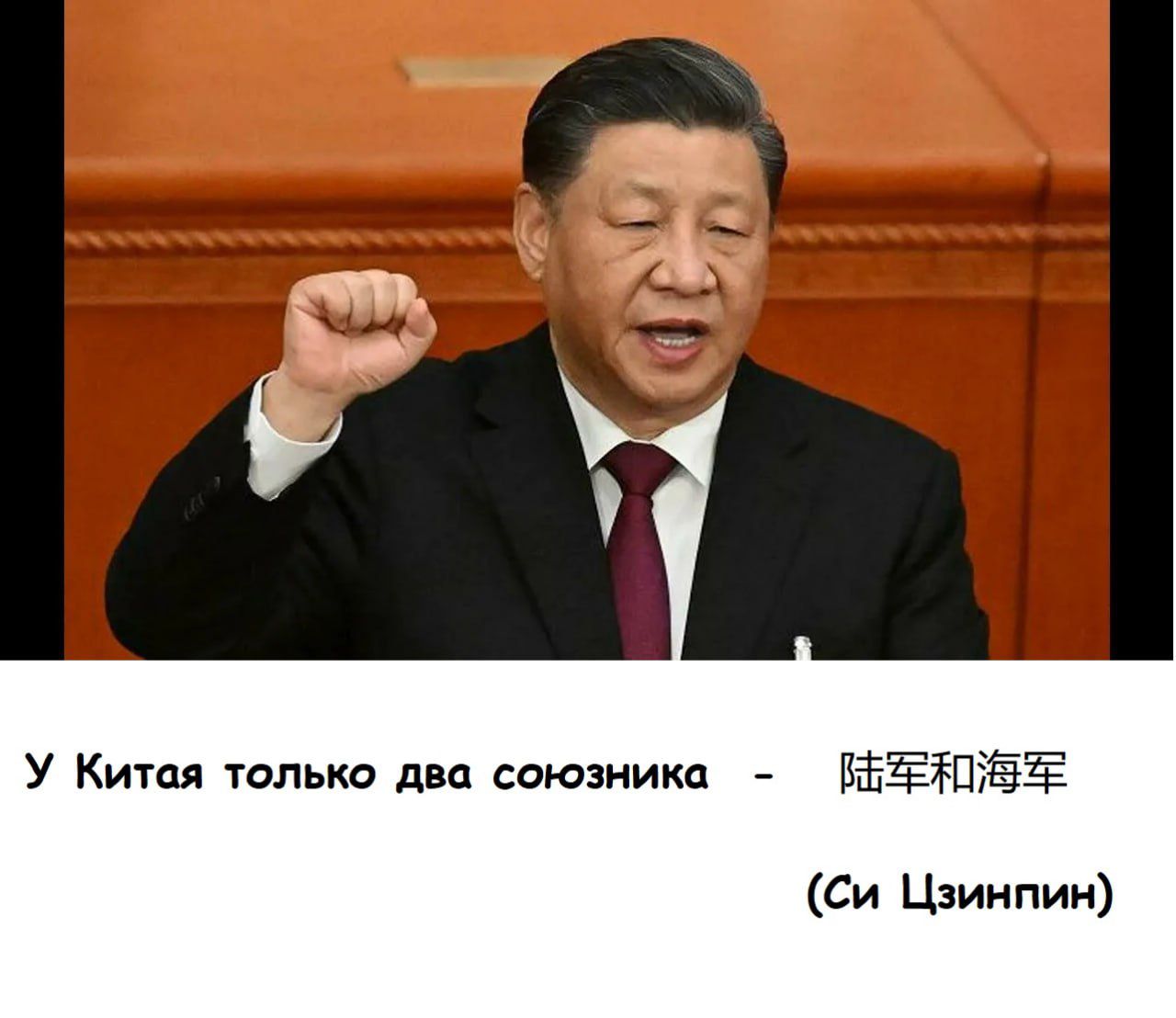 У Китая только два союзника - 陆军和海军
(Си Цзиньпин)
