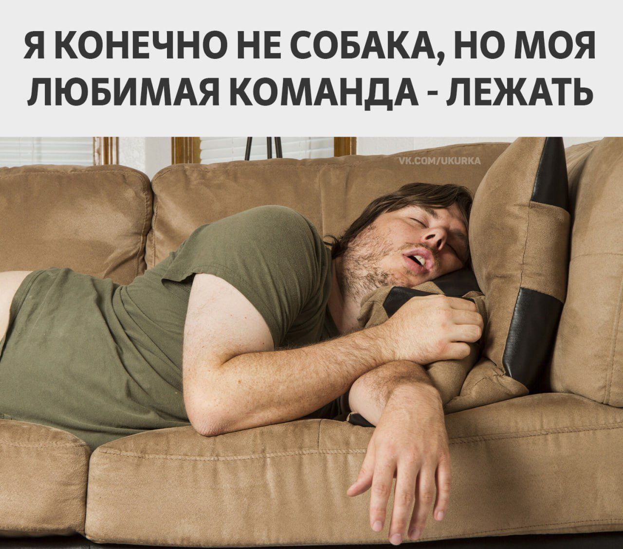 Я, конечно, не собака, но моя любимая команда - лежать.