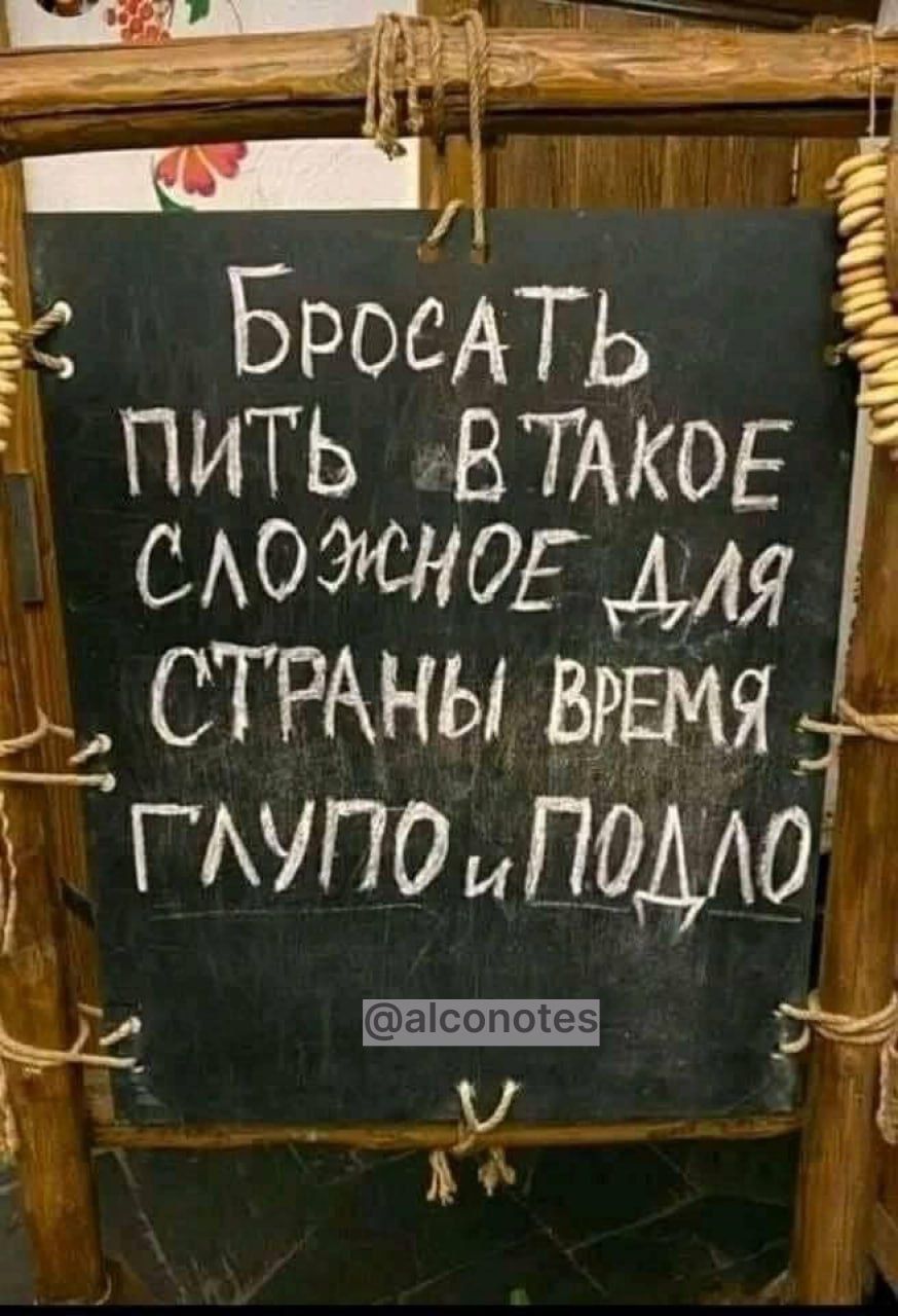 Бросать пить в такое сложное для страны время глупо и подло
