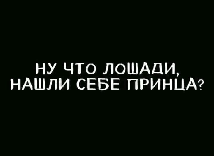 НУ ЧТО ЛОШАДИ, НАШЛИ СЕБЕ ПРИНЦА?