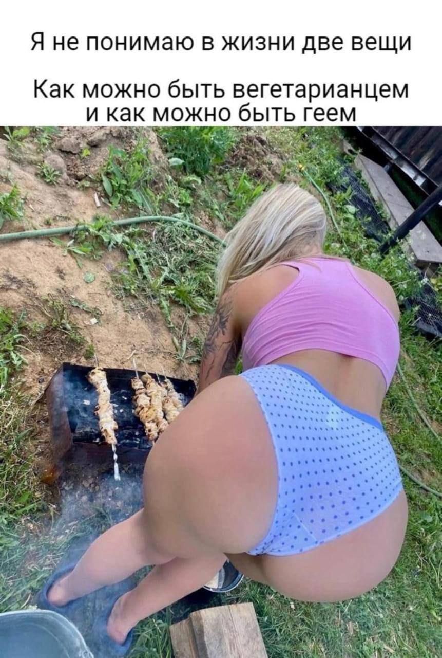 Я не понимаю в жизни две вещи
Как можно быть вегетарианцем и как можно быть геем
