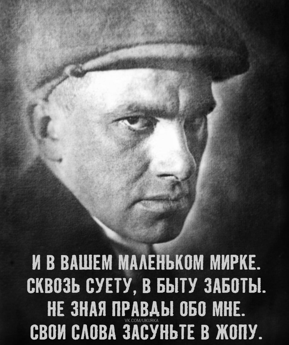 И в вашем маленьком мире.
Сквозь суету, в быту заботы.
Не зная правды обо мне.
Свои слова засуйте в жопу.