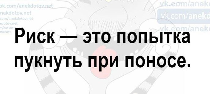 Риск — это попытка пукнуть при поносе.