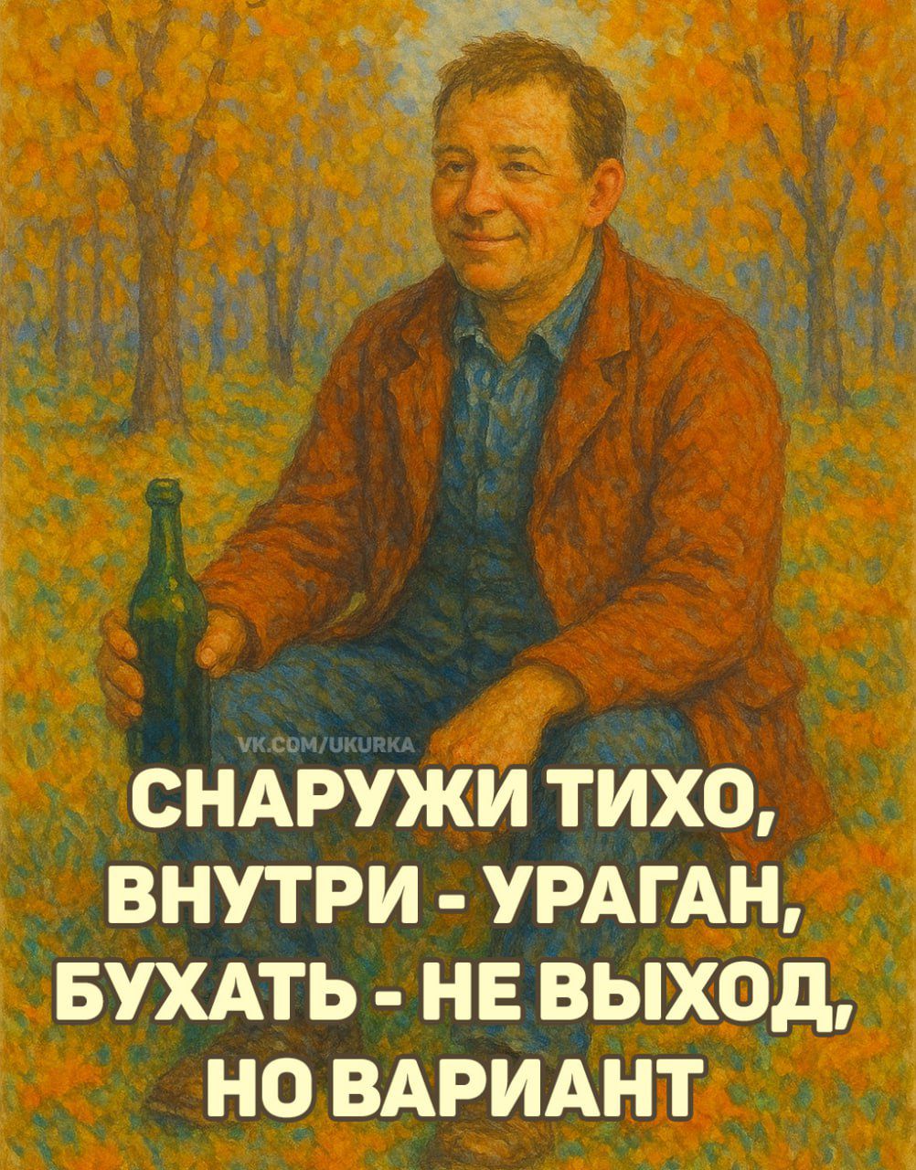 Снаружи тихо, внутри - ураган, бухать - не выход, но вариант