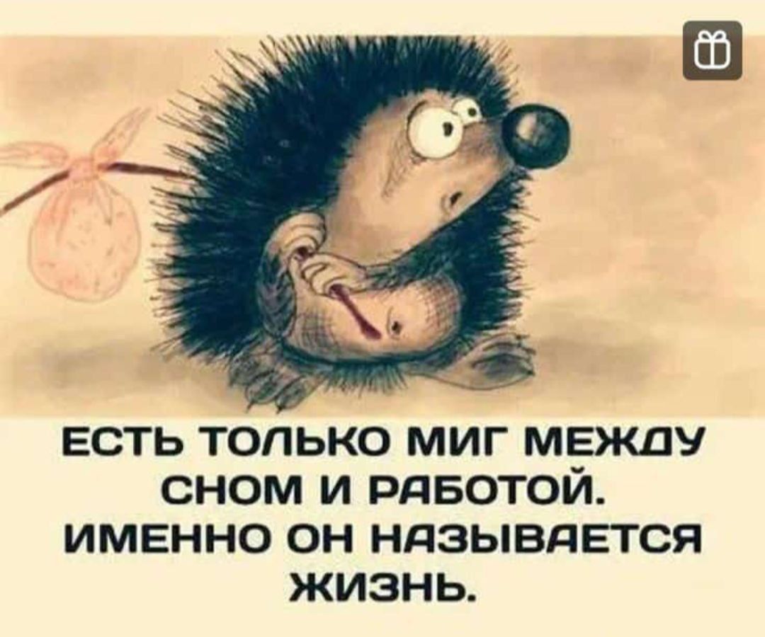 ЕСТЬ ТОЛЬКО МИГ МЕЖДУ СНОМ И РАБОТОЙ. ИМЕННО ОН НАЗЫВАЕТСЯ ЖИЗНЬ.