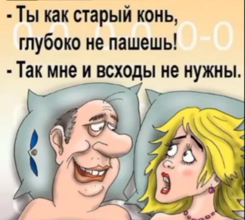 Ты как старый конь, глубоко не пашешь!
Так мне и всходы не нужны.