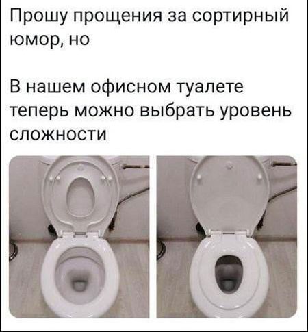Прошу прощения за сортирный юмор, но В нашем офисном туалете теперь можно выбрать уровень сложности