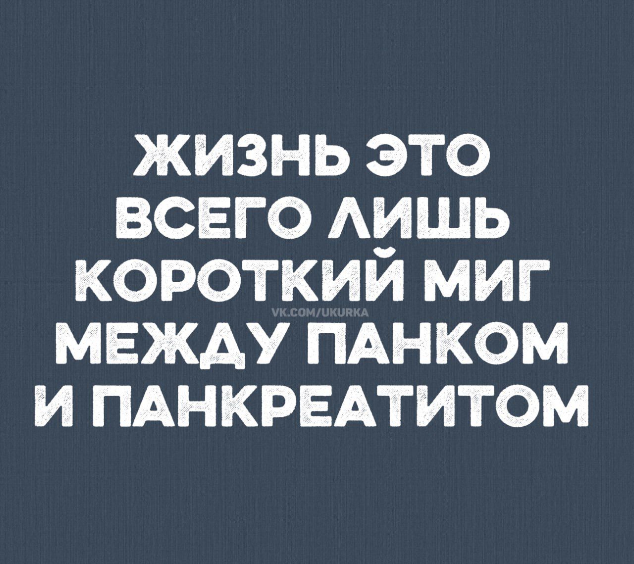 ЖИЗНЬ ЭТО ВСЕГО ЛИШЬ КОРОТКИЙ МИГ МЕЖДУ ПАНКОМ И ПАНКРЕАТИТОМ