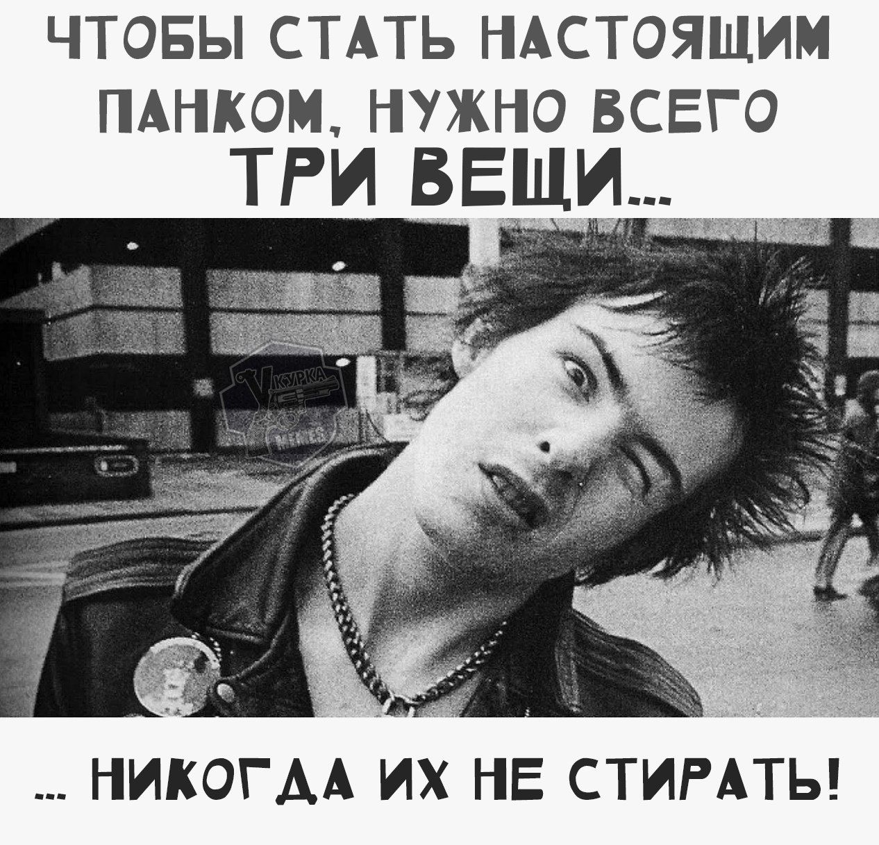 Чтобы стать настоящим панком, нужно всего три вещи... ... никогда их не стирать!