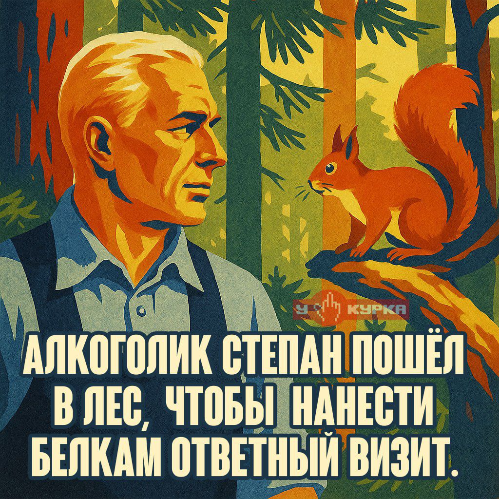 АЛКОГОЛИК СТЕПАН ПОШЁЛ В ЛЕС, ЧТОБЫ НАНЕСТИ БЕЛКАМ ОТВЕТНЫЙ ВИЗИТ
