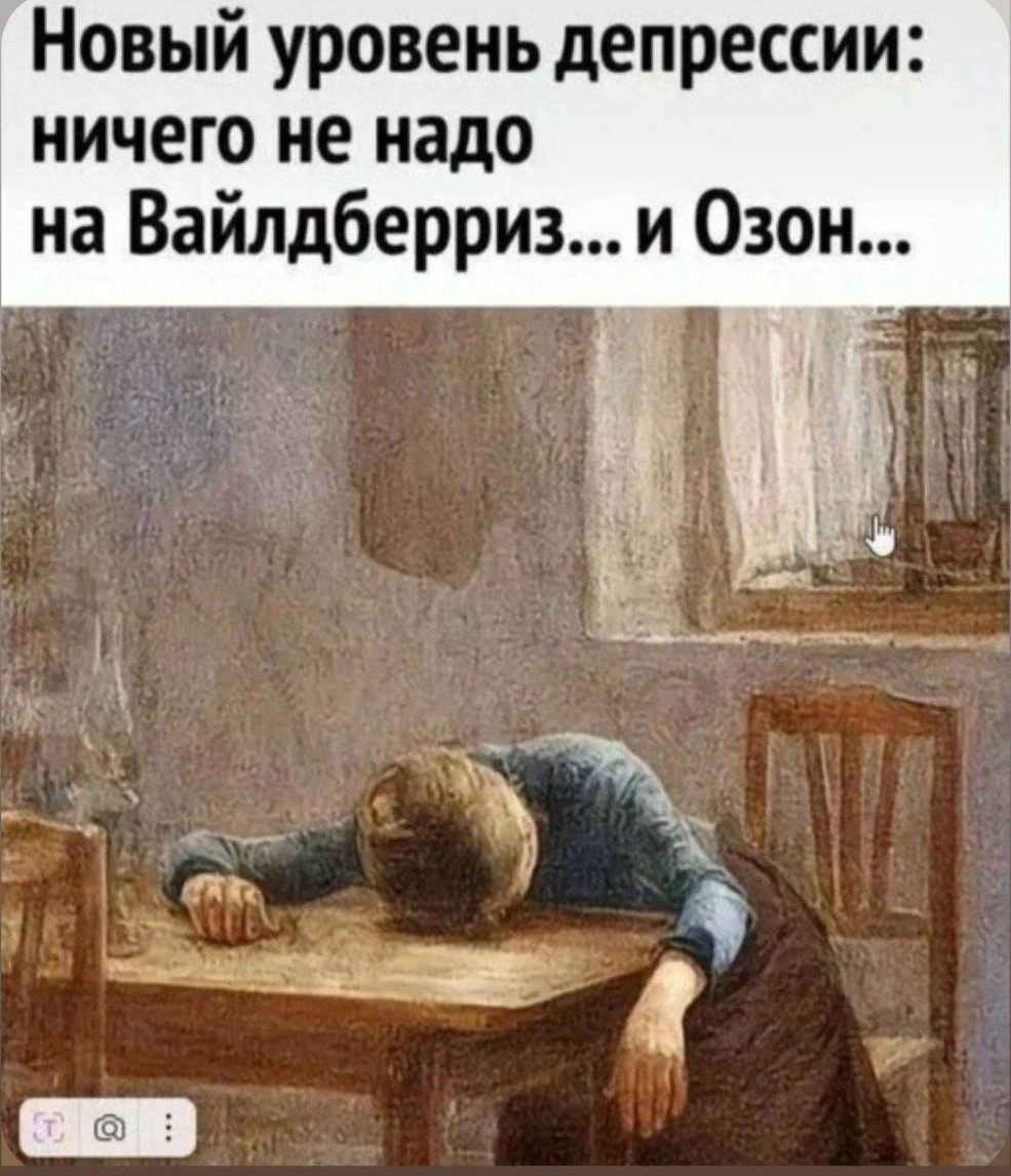 Новый уровень депрессии: ничего не надо на Вайлдберриз... и Озон...