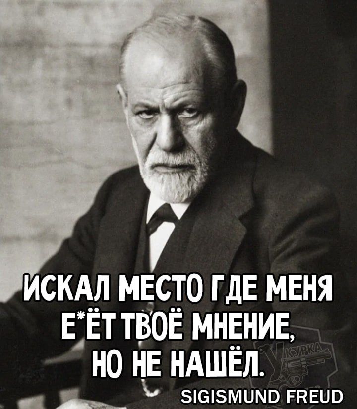 ИСКАЛ МЕСТО ГДЕ МЕНЯ ЕЁ ТВОЁ МНЕНИЕ, НО НЕ НАШЁЛ. SIGISMUND FREUD