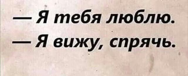 — Я тебя люблю. — Я вижу, спрячь.