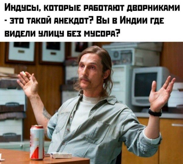 Индусы, которые работают дворниками - это такой анекдот? Вы в Индии где видели улицу без мусора?