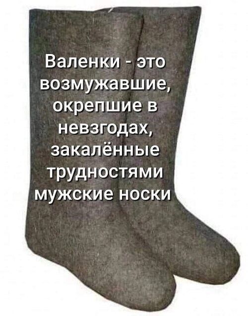 Валенки - это возмужавшие, окрепшие в невзгодах, закалённые трудностями мужские носки