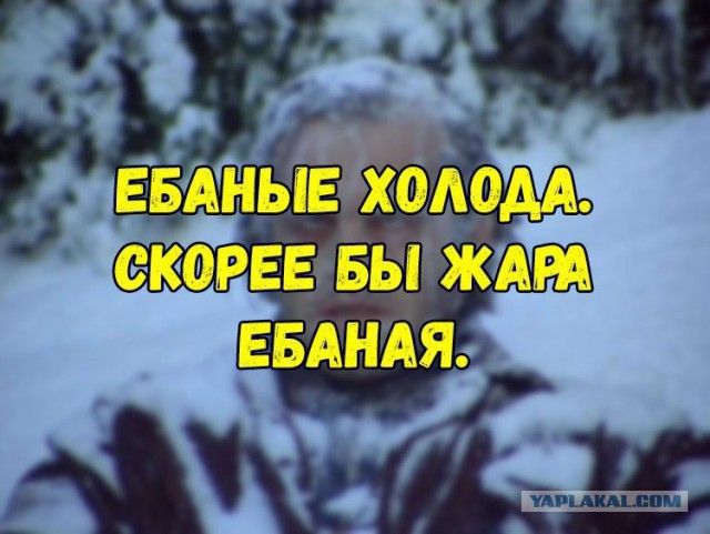 ЕБАНЫЕ ХОЛОДА. СКОРЕЕ БЫ ЖАРА ЕБАНАЯ.