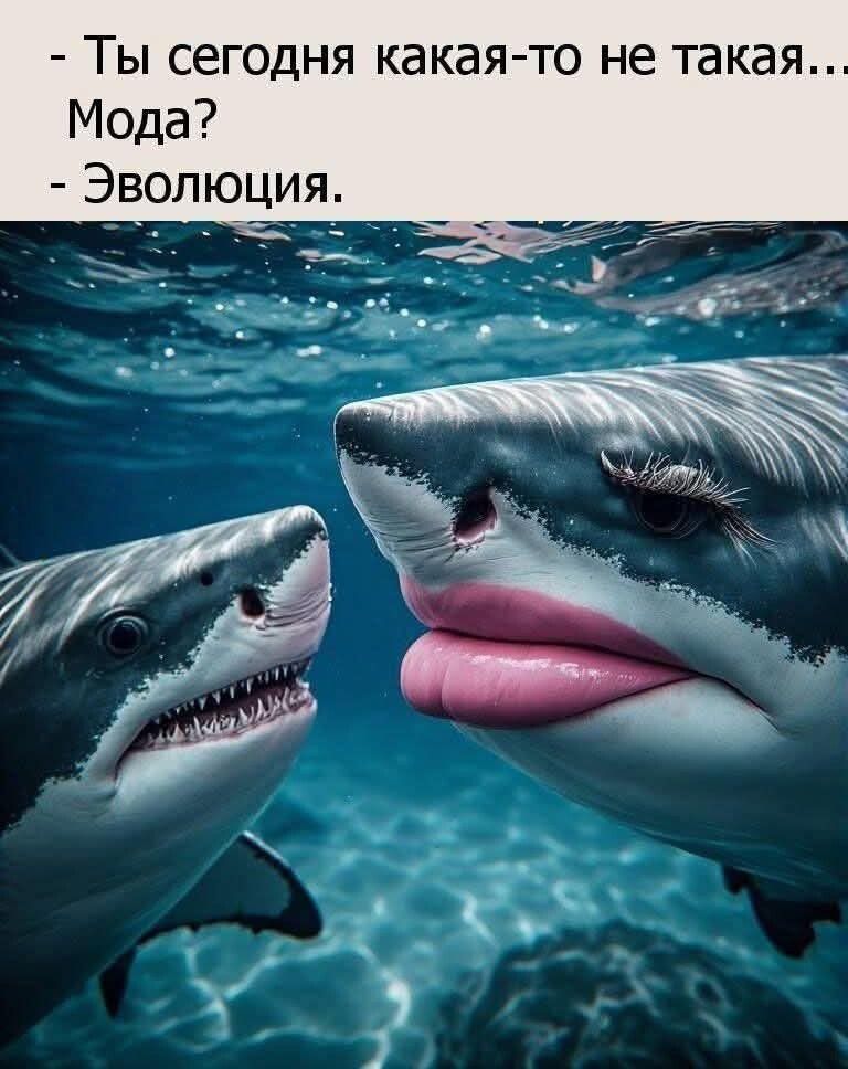 - Ты сегодня какая-то не такая... Мода? - Эволюция.