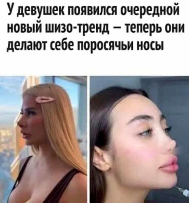 У девушек появился очередной новый шизо-тренд — теперь они делают себе поросячьи носы