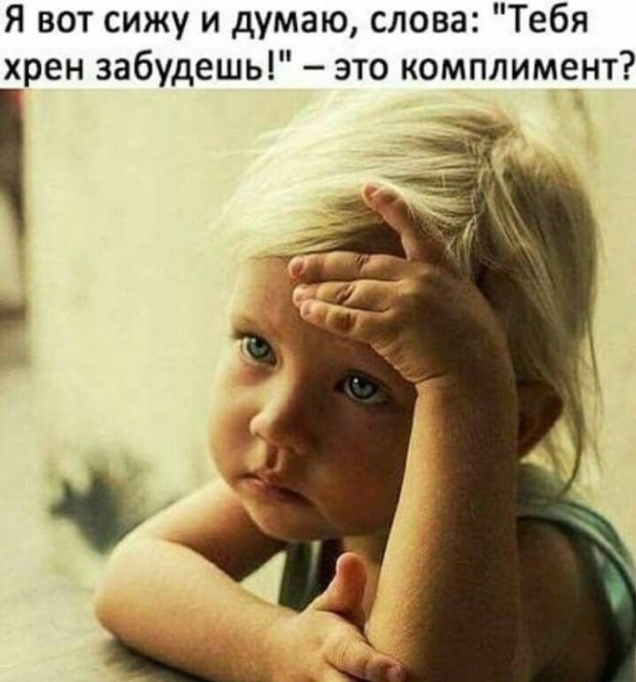 Я вот сижу и думаю слова Тебя хрен забудешь это комплимент
