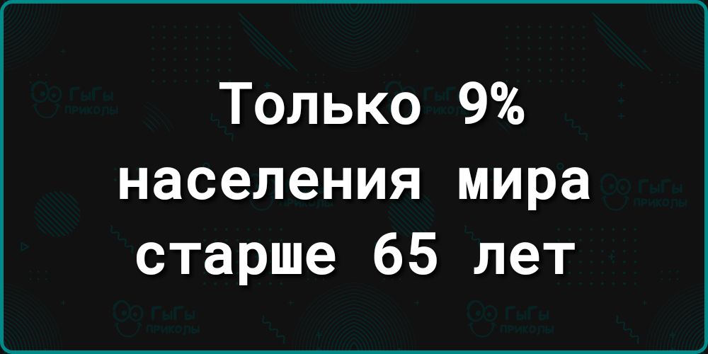 Только 9 населения мира старше 65 лет