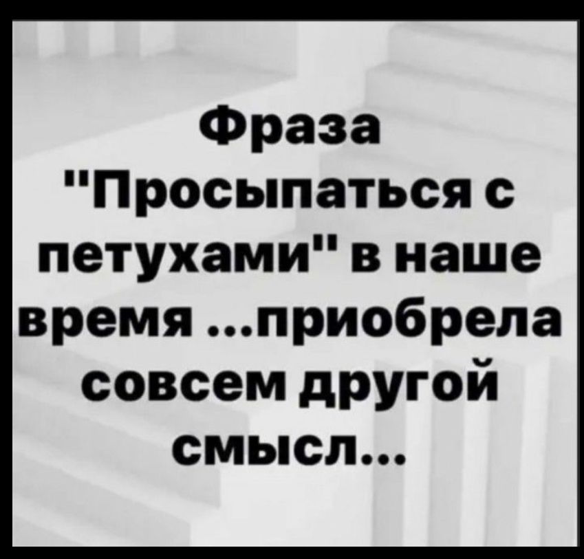 Фраза Просыпаться с петухами в наше время приобрела совсем дрУгой смысл
