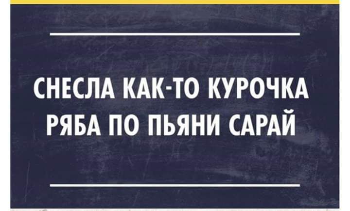 СНЕСЛА КАК ТО КУРОЧКА РЯБА ПО ПЬЯНИ САРАЙ