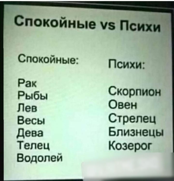 Спокойные чз П Спокойные Рак Рыбы Лев Весы дева Телец Водолей Психи Скорпион Овен Стрелец Близнецы Козерог