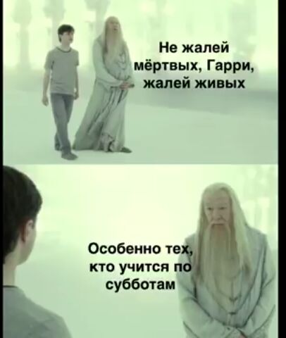 На жалей мёртвых Гарри жди й живых Особенно те кто учится субботам
