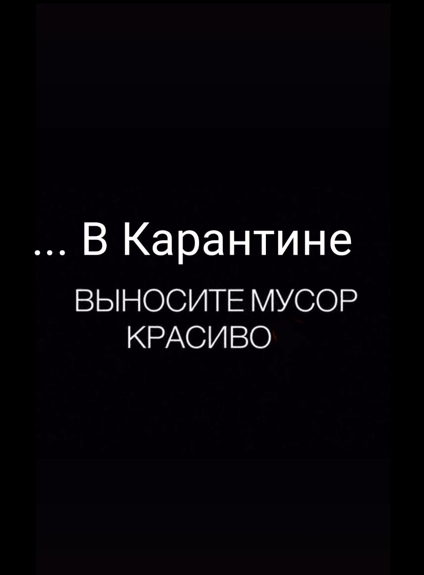 В Карантине ВЫНОСИТЕ МУСОР КРАСИВО