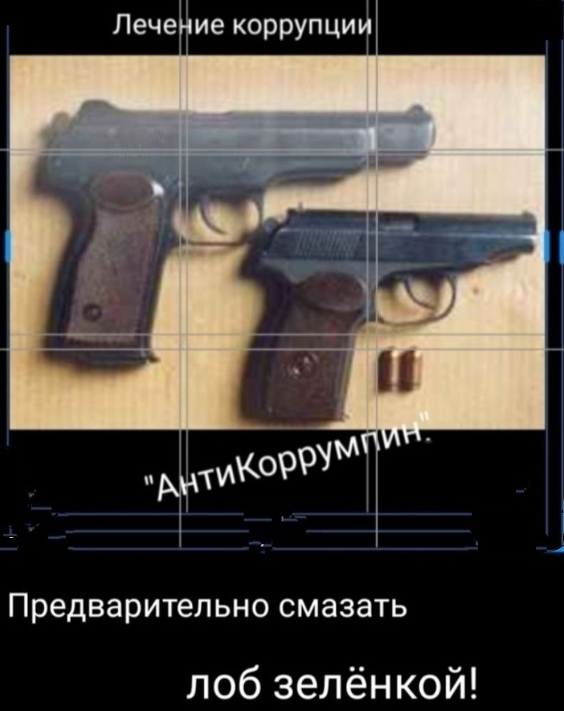 Лечение коррупции Предварительно смазать лоб зелёнкой