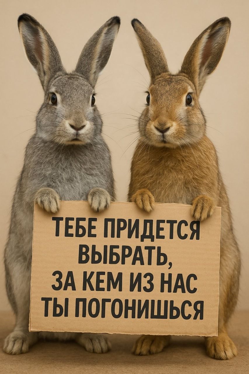 ТЕБЕ ПРИДЕТСЯ ВЫБРАТЬ, ЗА КЕМ ИЗ НАС ТЫ ПОГОНЯШЬСЯ