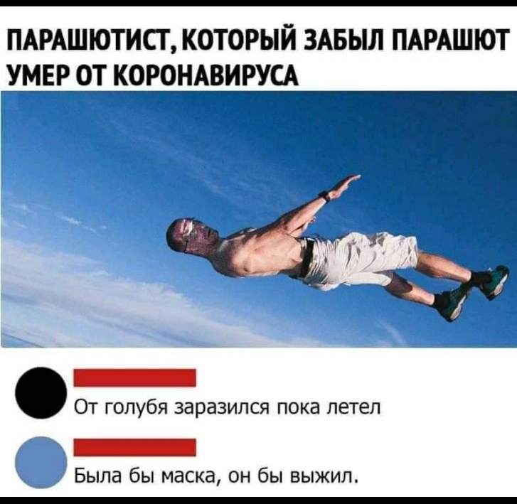 ПАРАШЮТИСГ КОТОРЫЙ ЗАБЫЛ ПАРАШЮТ УМЕР ОТ КОРОНАВИРУСА дЁ Была бы маска он бы выжил