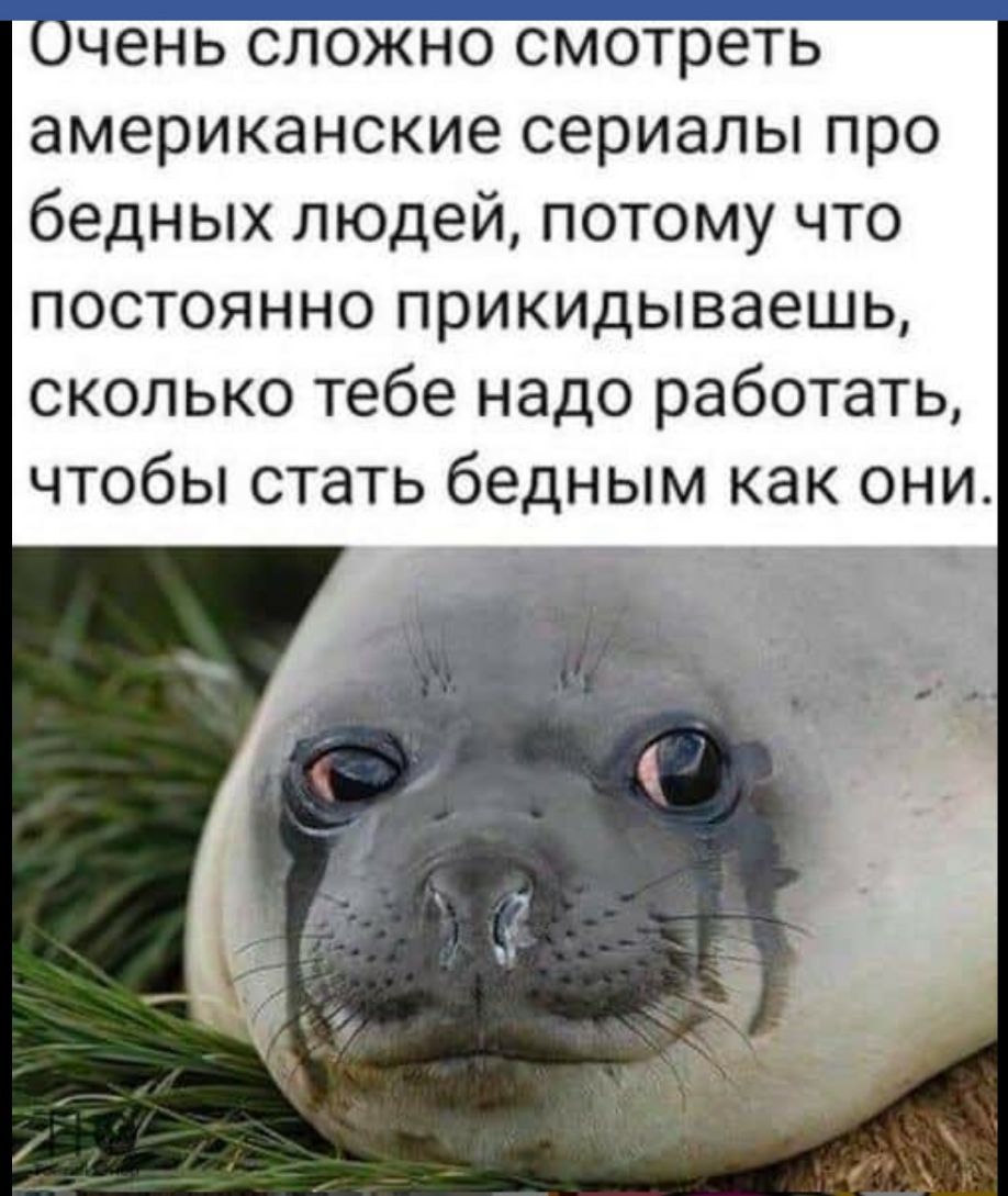 очень сложно смотреть американские сериалы про бедных людей потому что постоянно прикидываешь сколько тебе надо работать