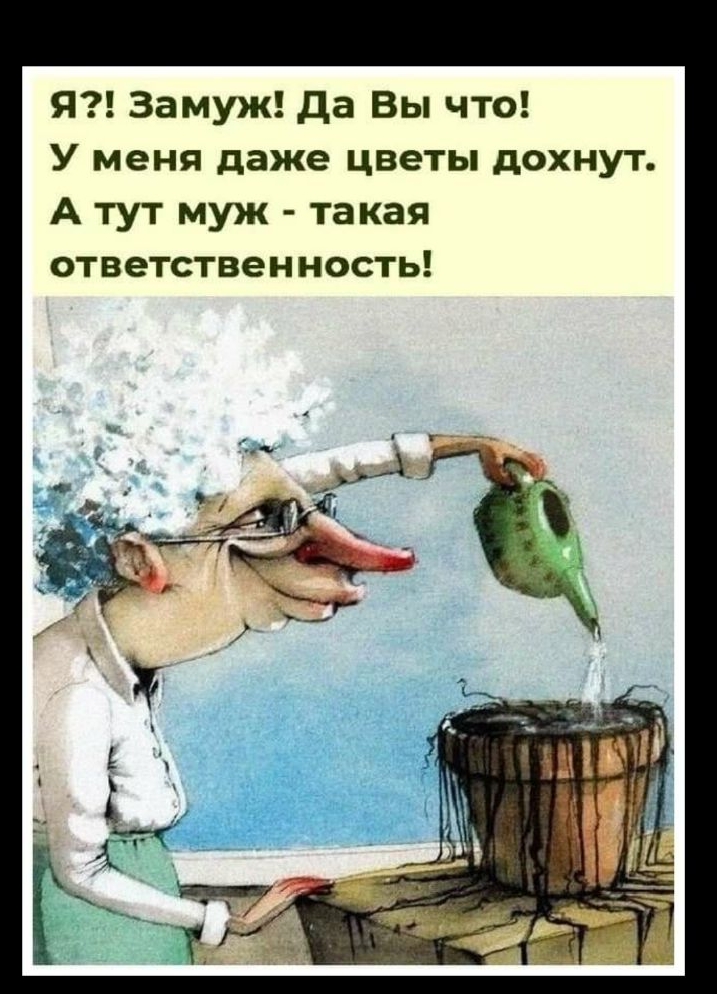 Я Замуж да Вы что У меня даже цветы дохнут А тут муж такая ответственность