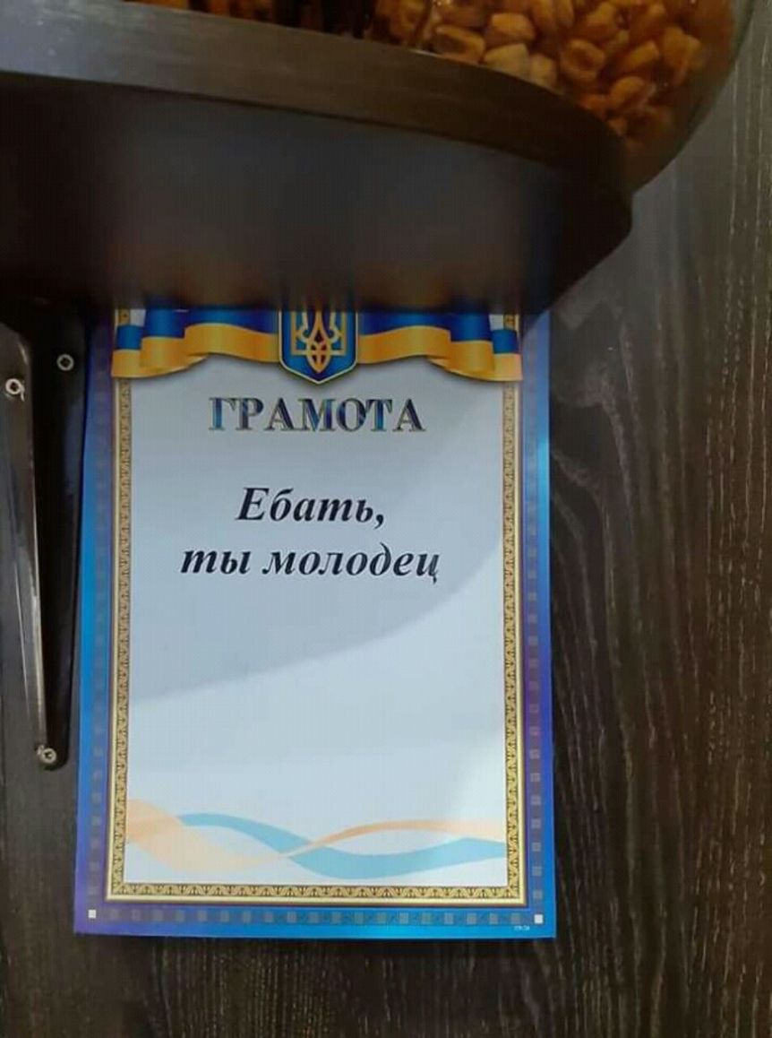 ГРАМОТА Е бить ты молодец и и