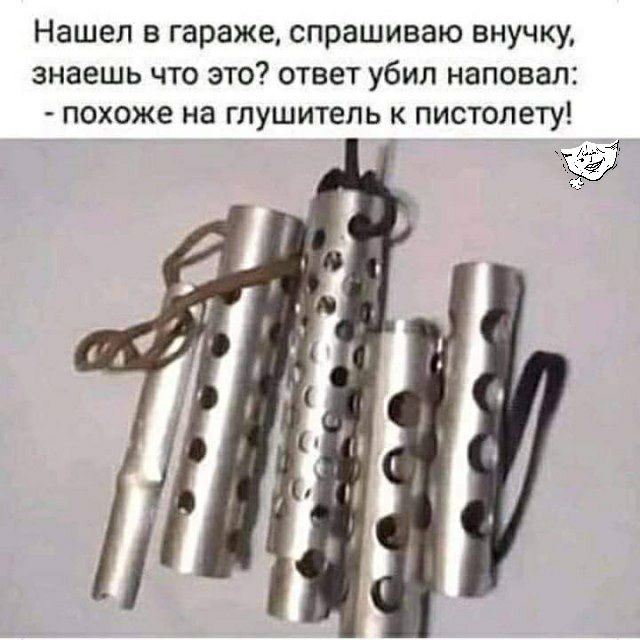 Нашел в гараже спрашиваю внучку знаешь что это ответ убил наповал похоже на глушитель к пистолету